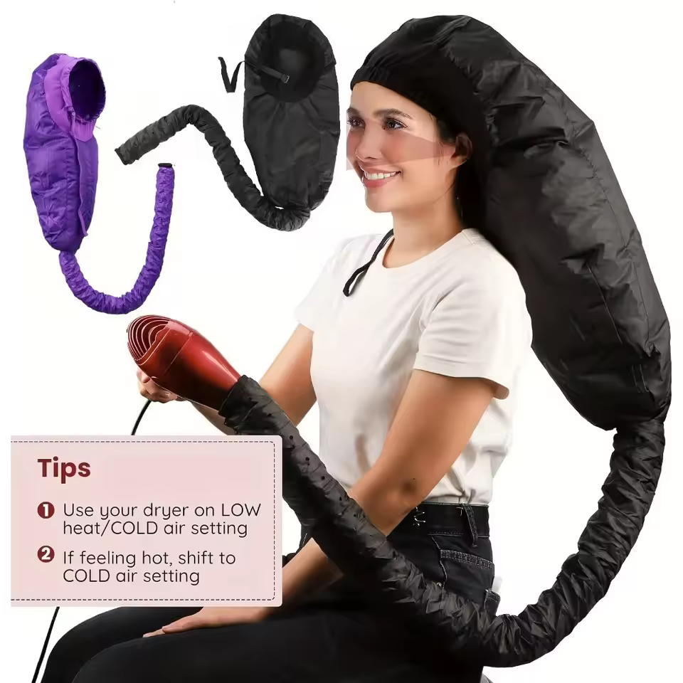 כיסוי מייבש שיער עם כובע, גדול מיוחד, מתכוונן