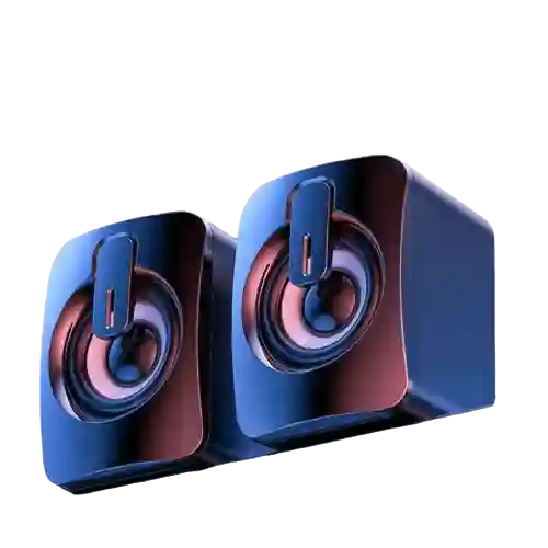 רמקולים למחשב מקצועיות חיבור USB ותאורת LED